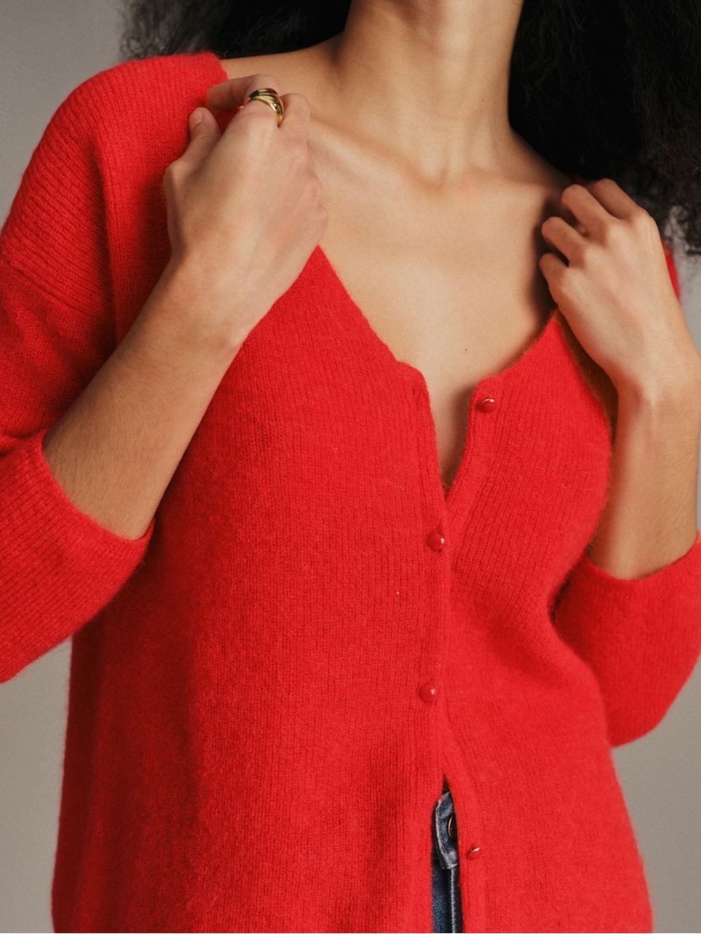 Sézane Barry Cardigan Red - Size Small